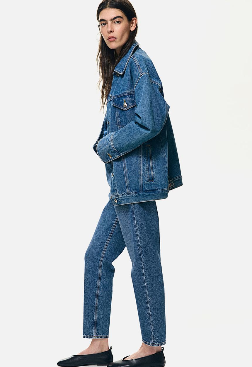 H&M - Slim mom high ankle jeans - denim blue