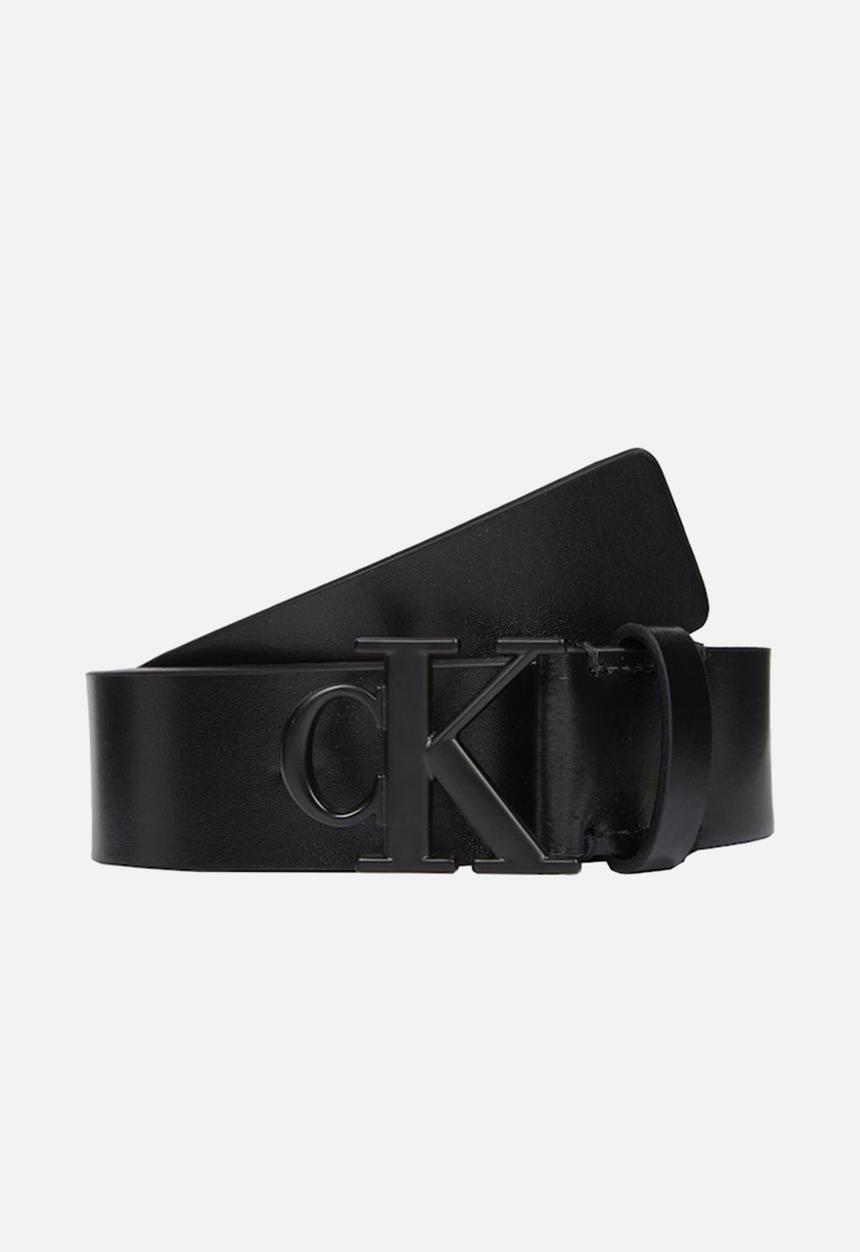 Calvin Klein - Monogram tonal plaque belt 30mm - black