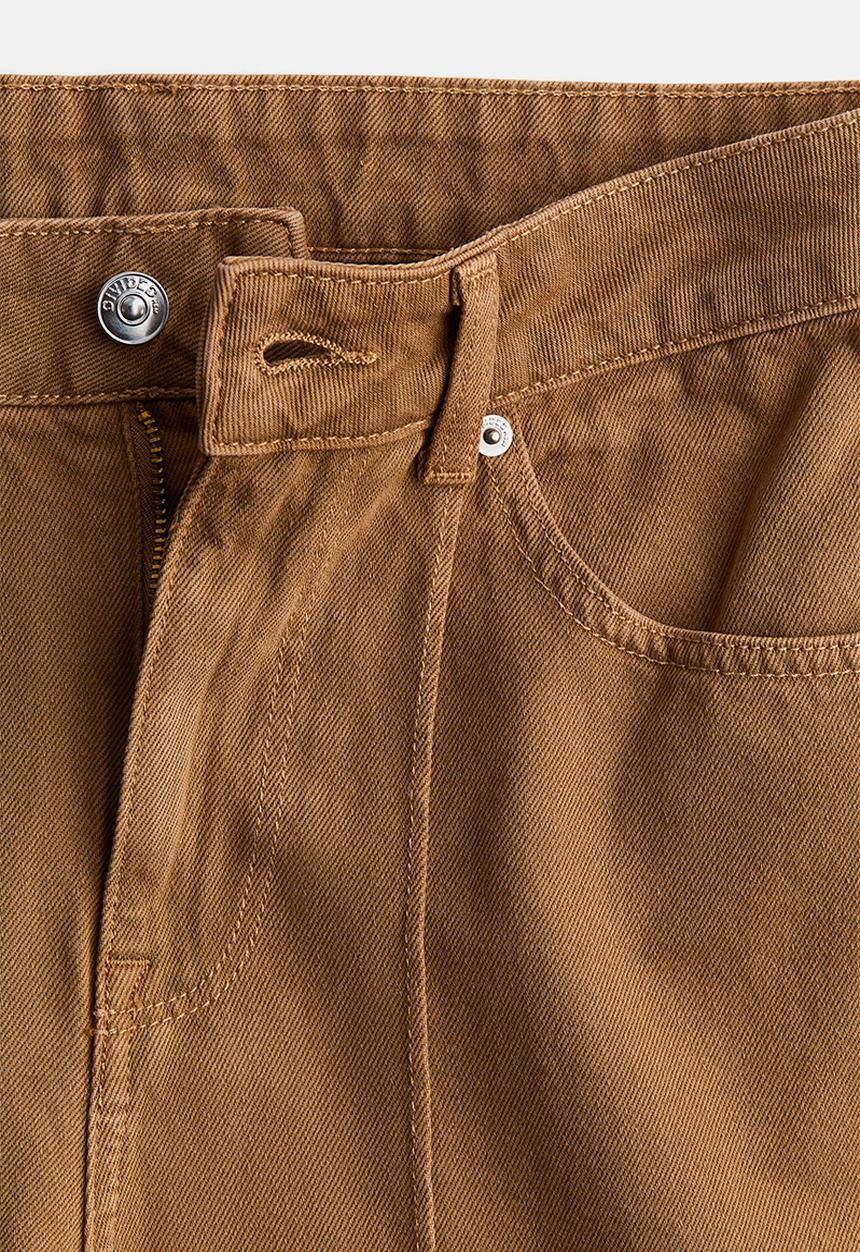 H&M - Baggy wide low jeans - dark beige