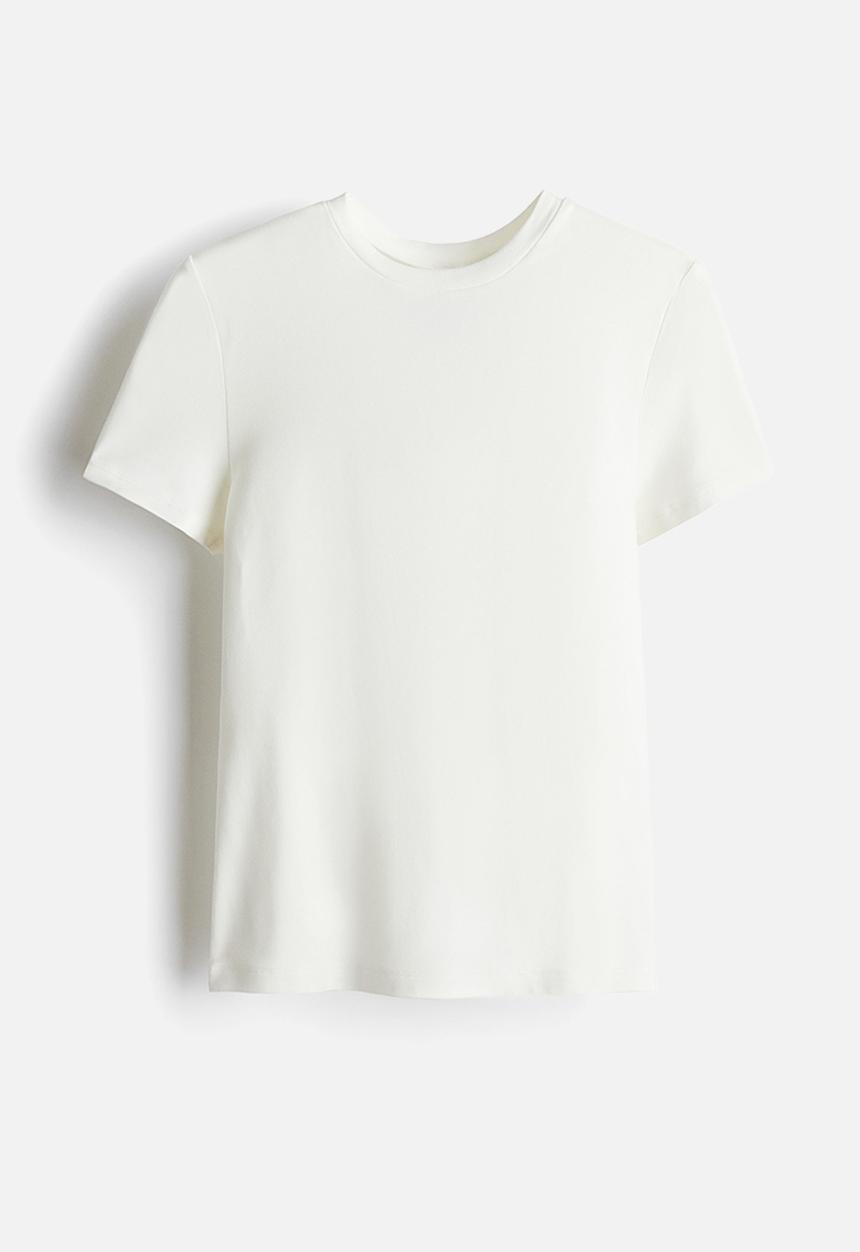 H&M - Fitted T-shirt - cream