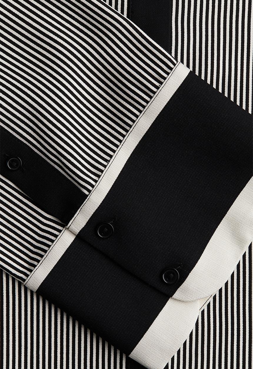 H&M - Loose-fit shirt - black/striped 