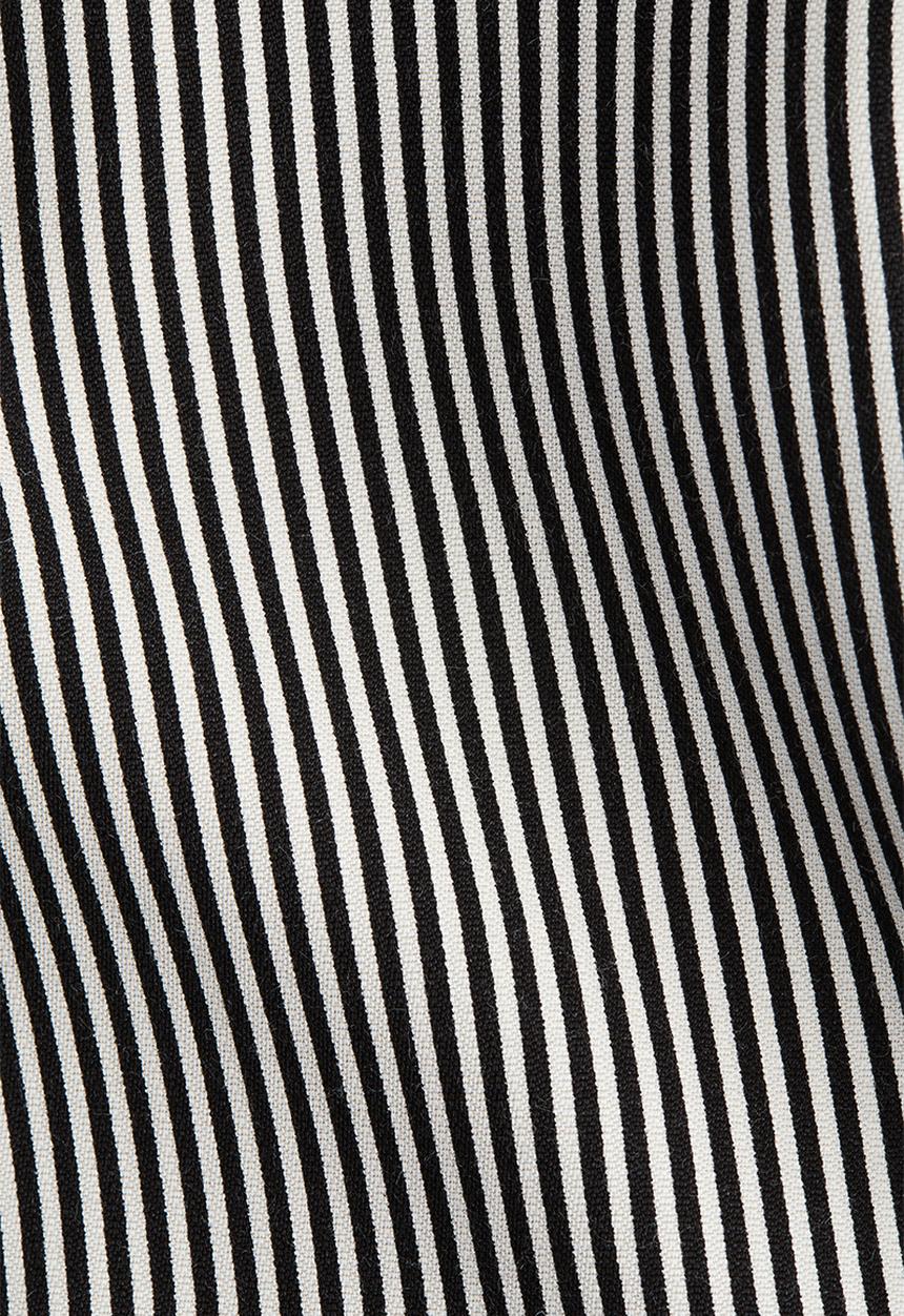 H&M - Straight trousers - black striped 