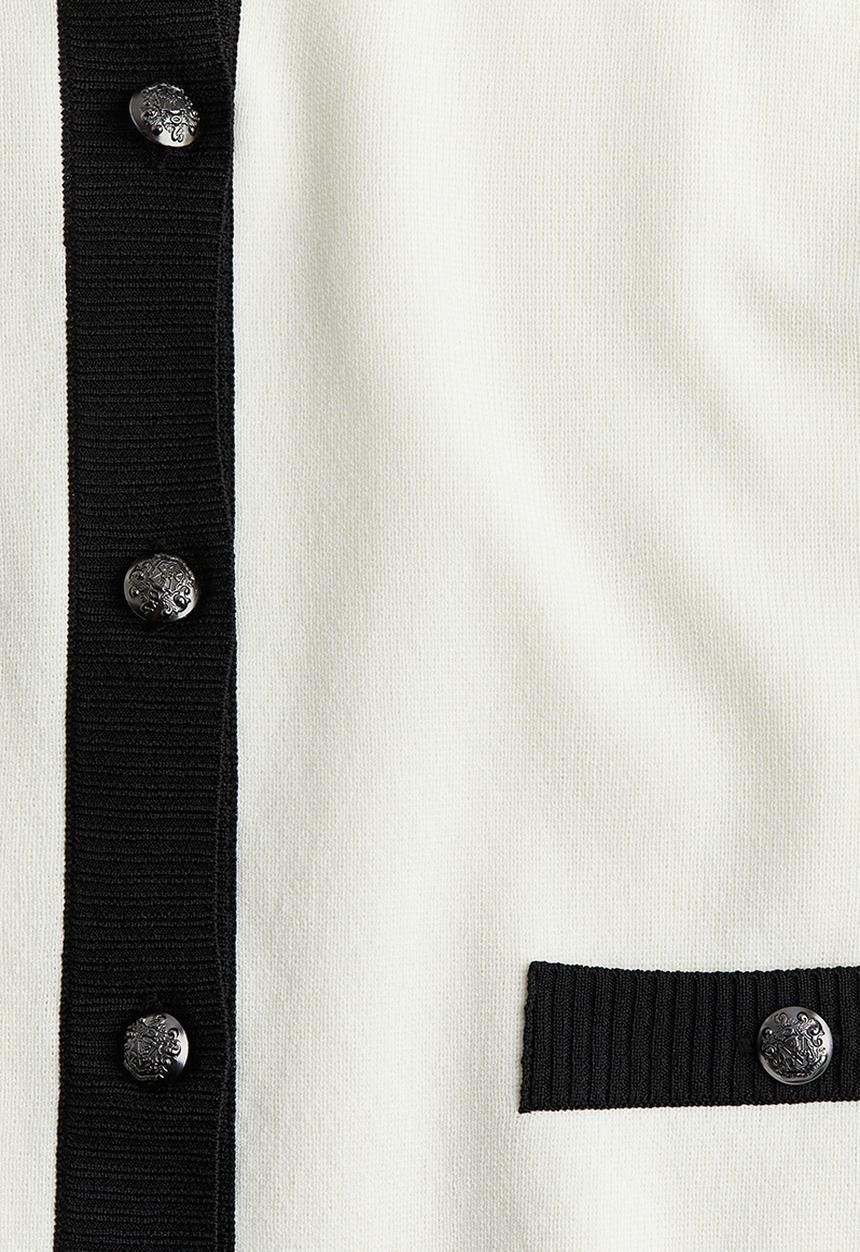 H&M - Fine-knit cardigan - cream & black