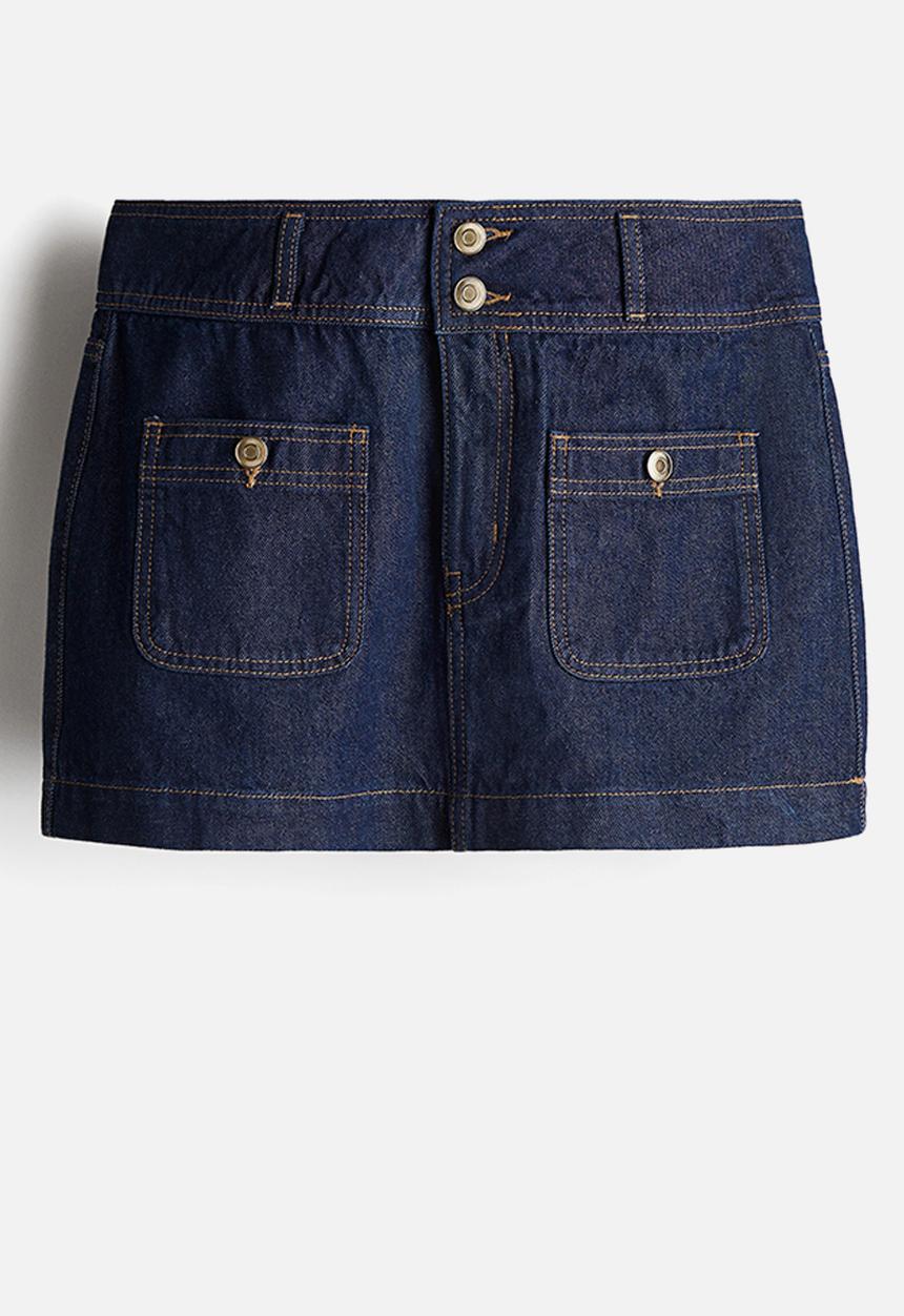 H&M - Mini skirt - dark denim blue