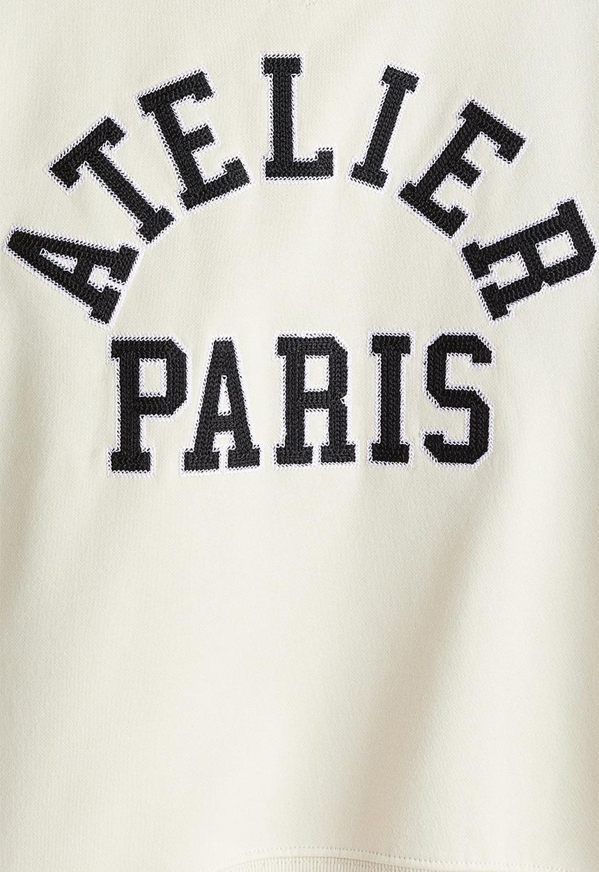 H&M - Text-motif sweatshirt - cream atelier