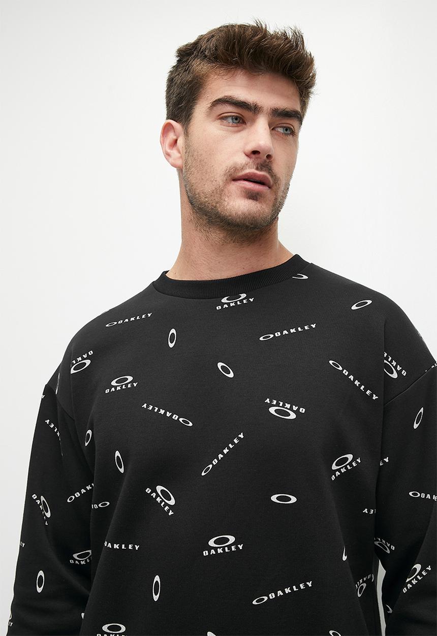 Oakley - Foundational Fleece Long Sleeve Crew 3.0 - Black Print