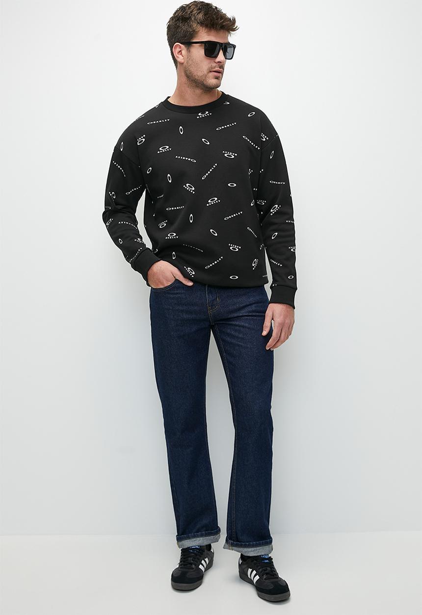 Oakley - Foundational Fleece Long Sleeve Crew 3.0 - Black Print