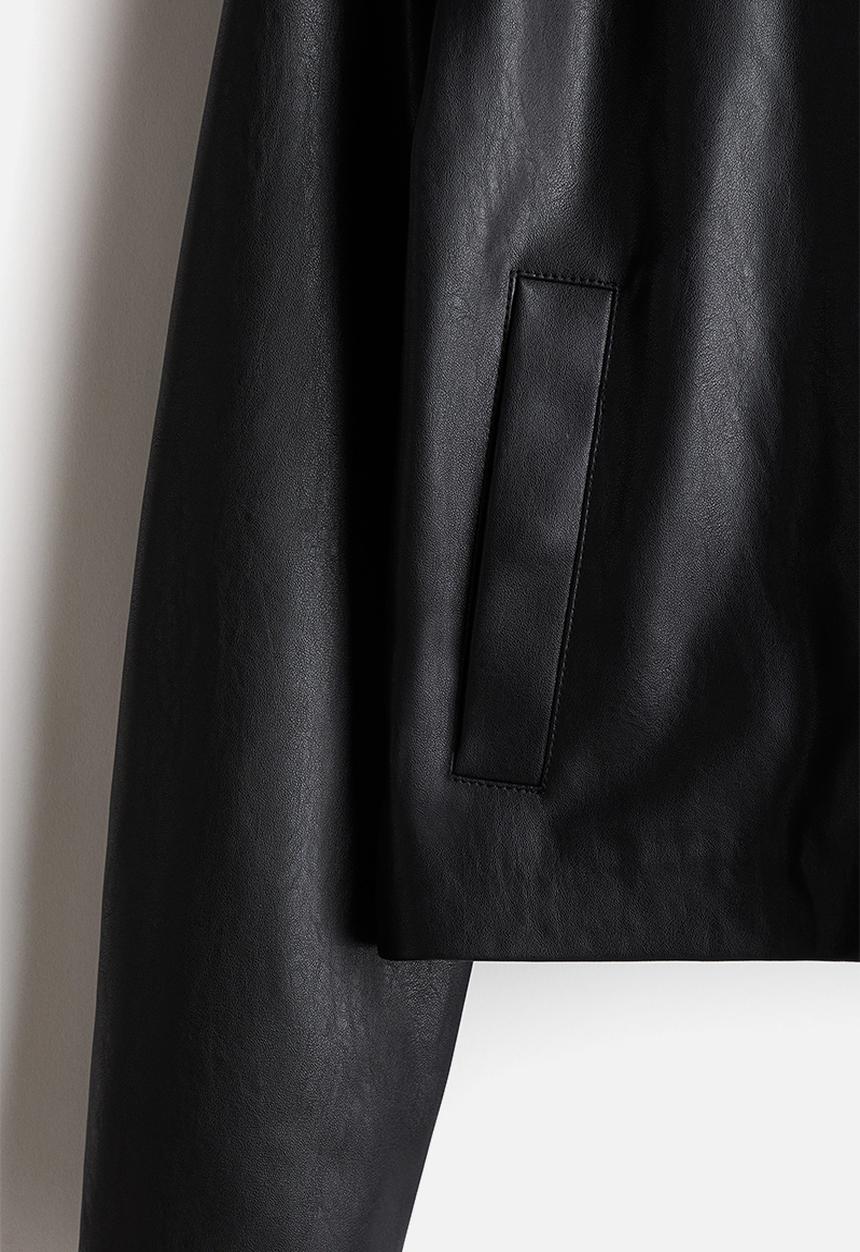 H&M - Raw-edge coated jacket - black