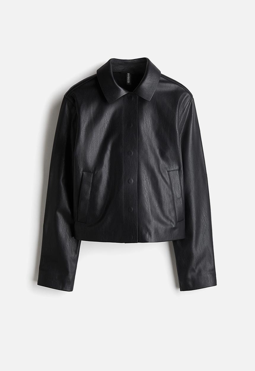 H&M - Raw-edge coated jacket - black