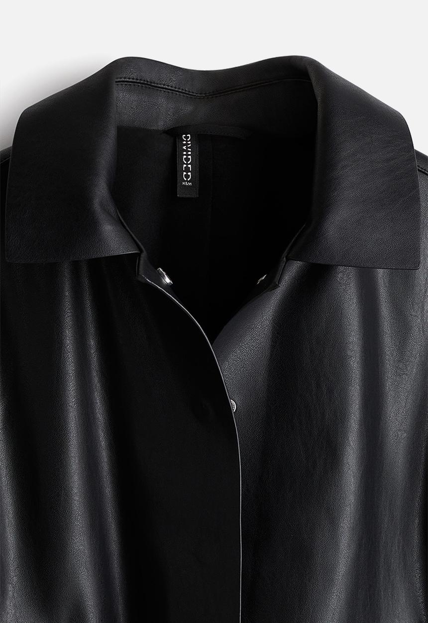 H&M - Raw-edge coated jacket - black