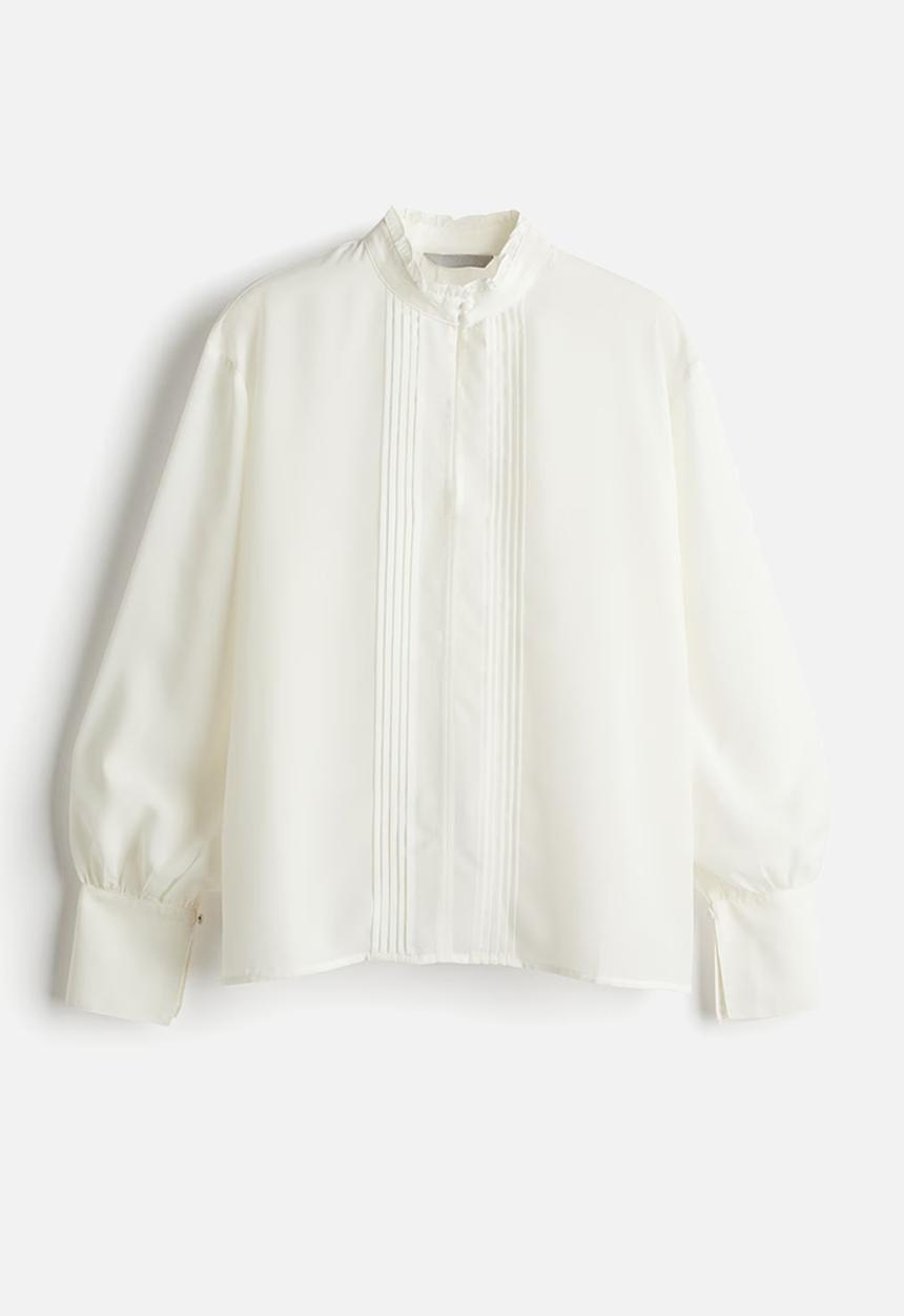 H&M - Sheer pintuck blouse - white
