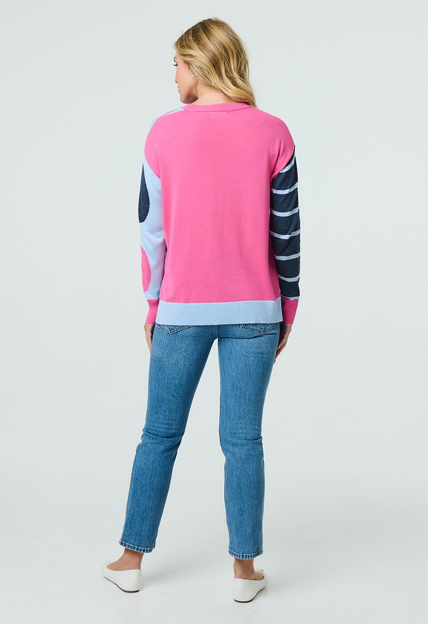 Stella Morgan - Abstract Printed with side slits Jersey - Pale Blue