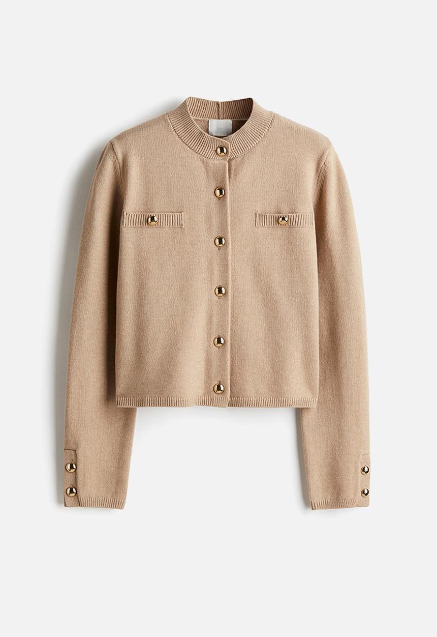 H&M - Button-detail cardigan - beige