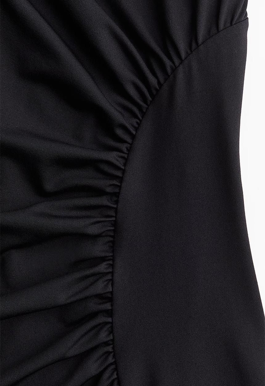 H&M - Draped turtleneck dress - black