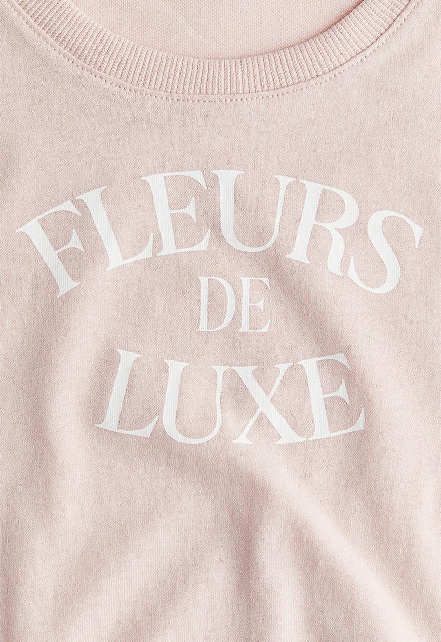 H&M - Cropped printed T-shirt - light pink/fleurs de luxe 