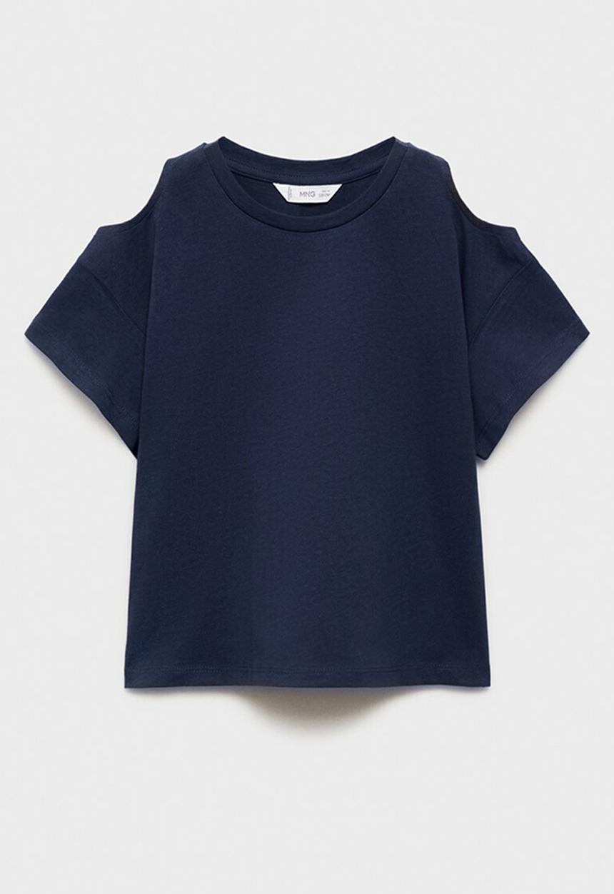 MANGO - T-shirt cut out l - navy