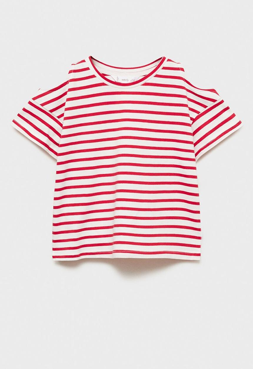 MANGO - T-shirt cutoutr - red