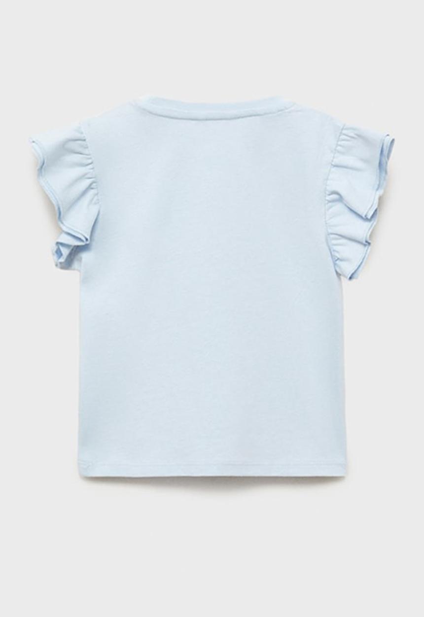 MANGO - T-shirt wave - light pastel blue