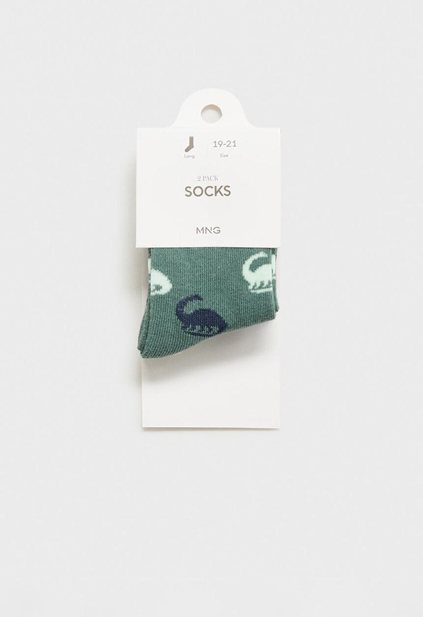 MANGO - Socks dinos - medium green