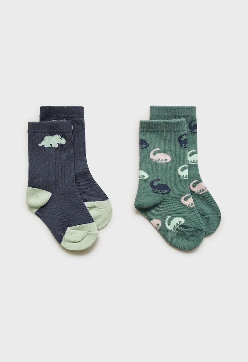 MANGO - Socks dinos - medium green