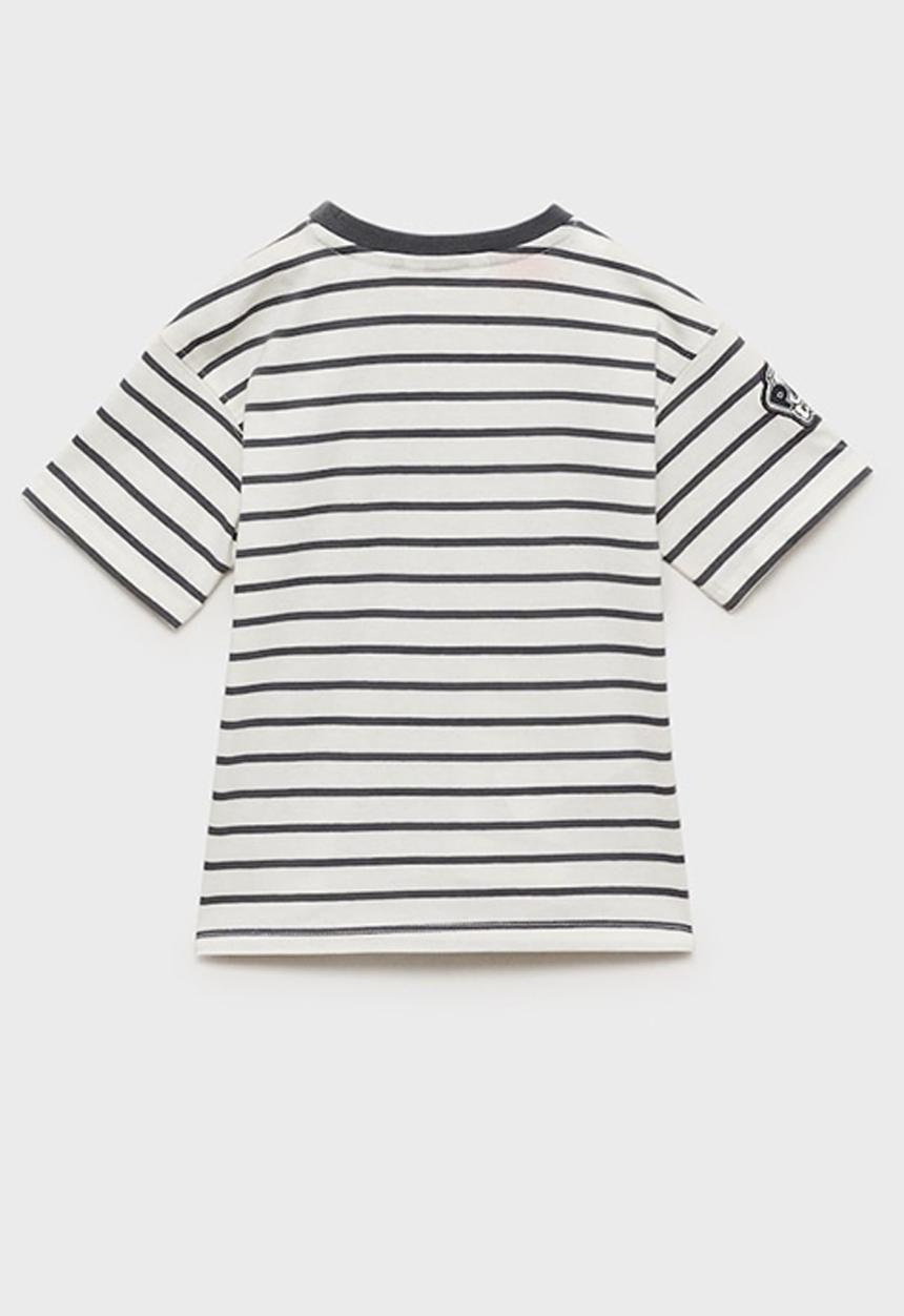 MANGO - T-shirt pawmar - charcoal & white