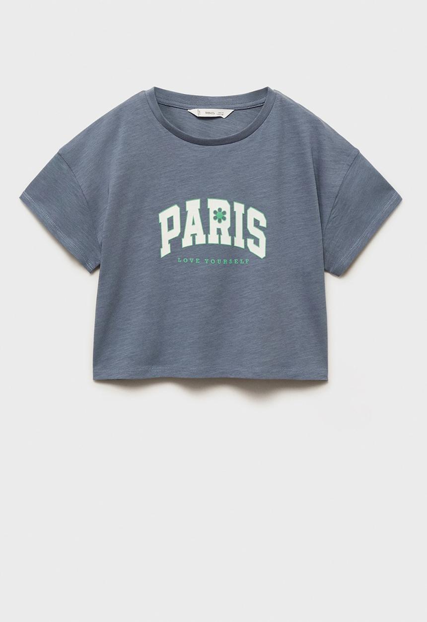MANGO - T-shirt paris - medium blue