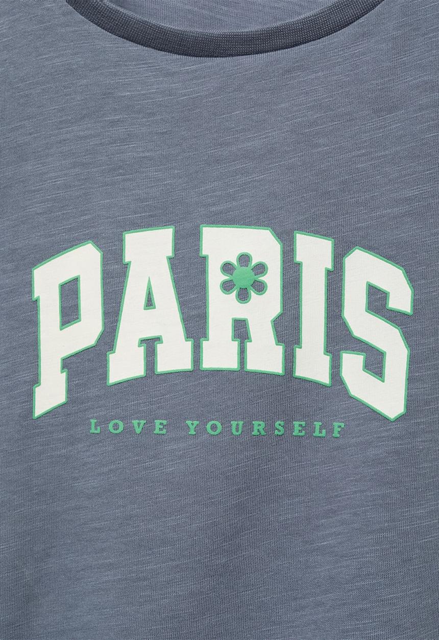 MANGO - T-shirt paris - medium blue