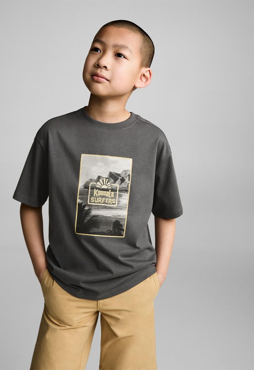 MANGO - T-shirt koggala - charcoal