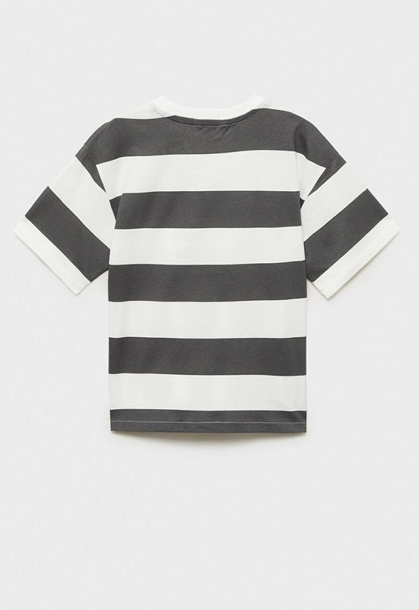 MANGO - T-shirt soder - charcoal & white