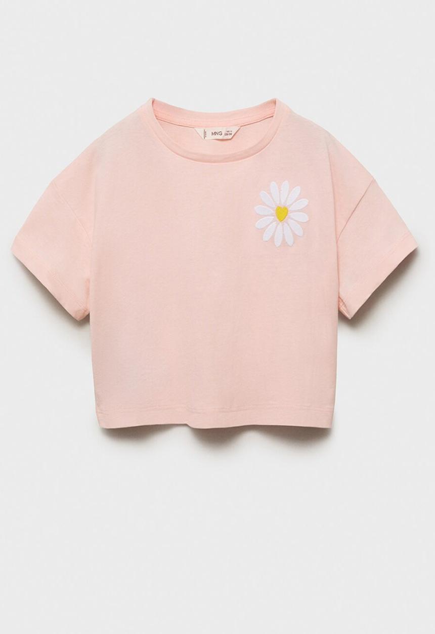 MANGO - T-shirt shine - light pastel pink