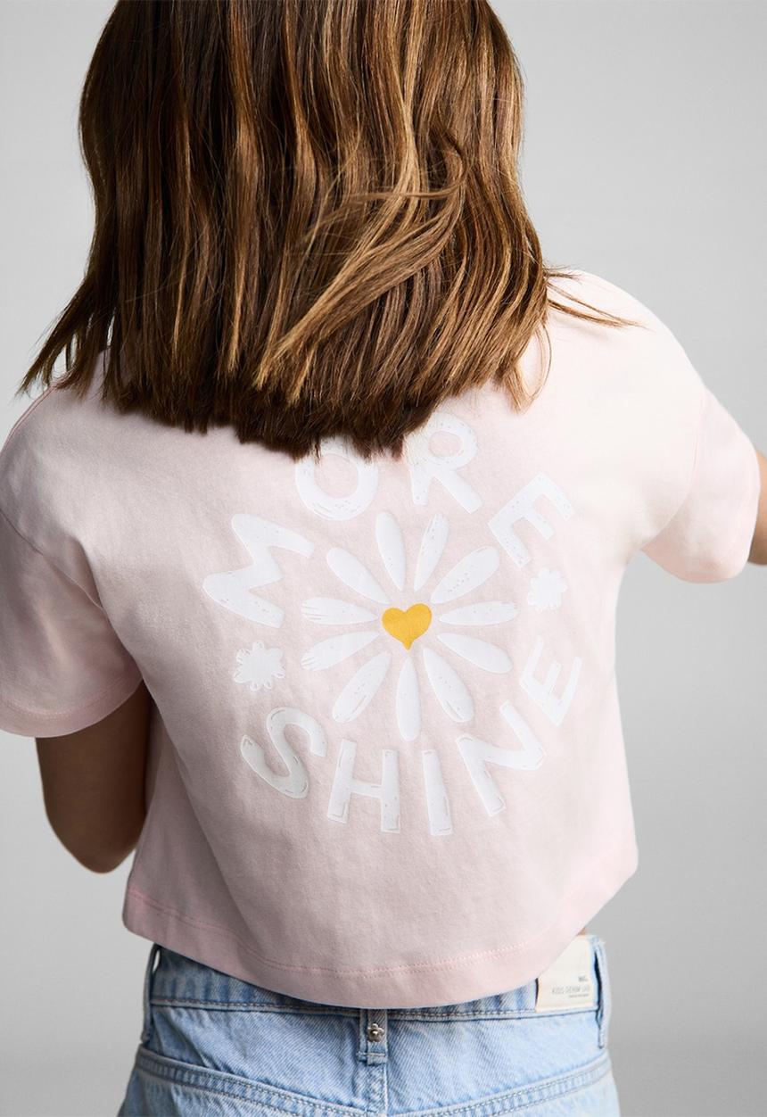 MANGO - T-shirt shine - light pastel pink
