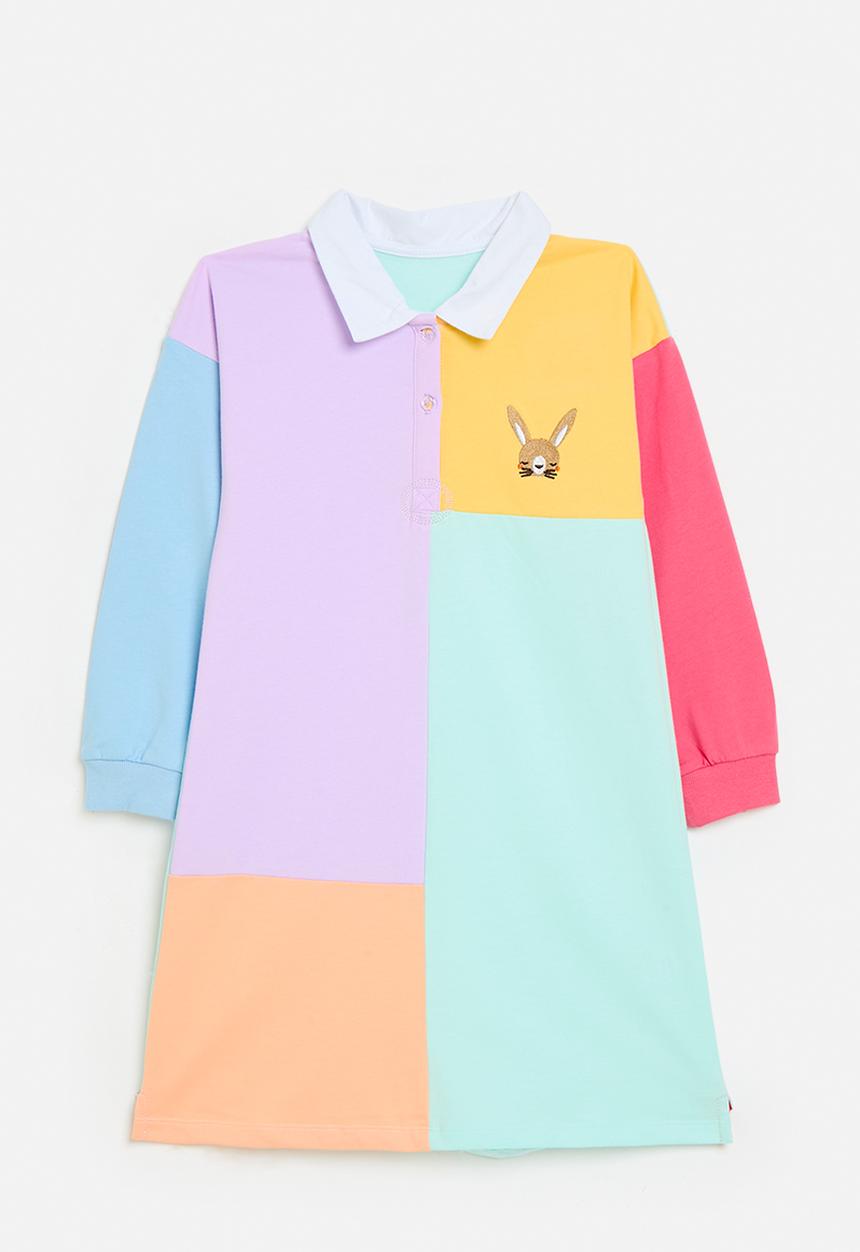 Pop Candy - Colour block golfer dress - multi