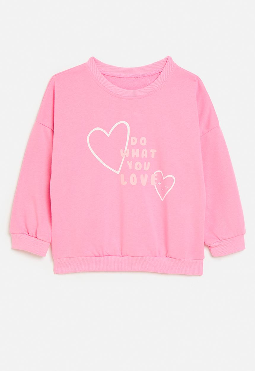 Pop Candy - Heart print sweat top-pink