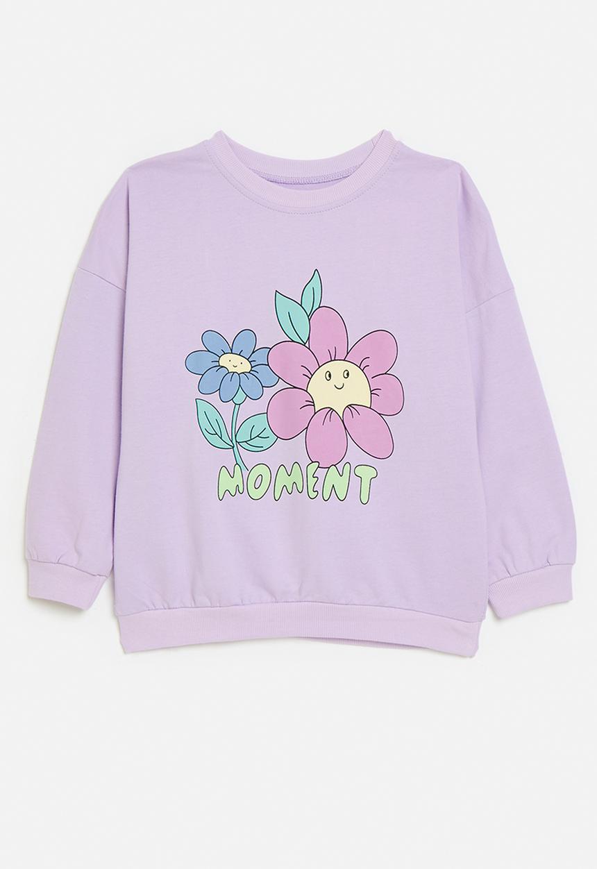Pop Candy - Floral print sweat top-lilac