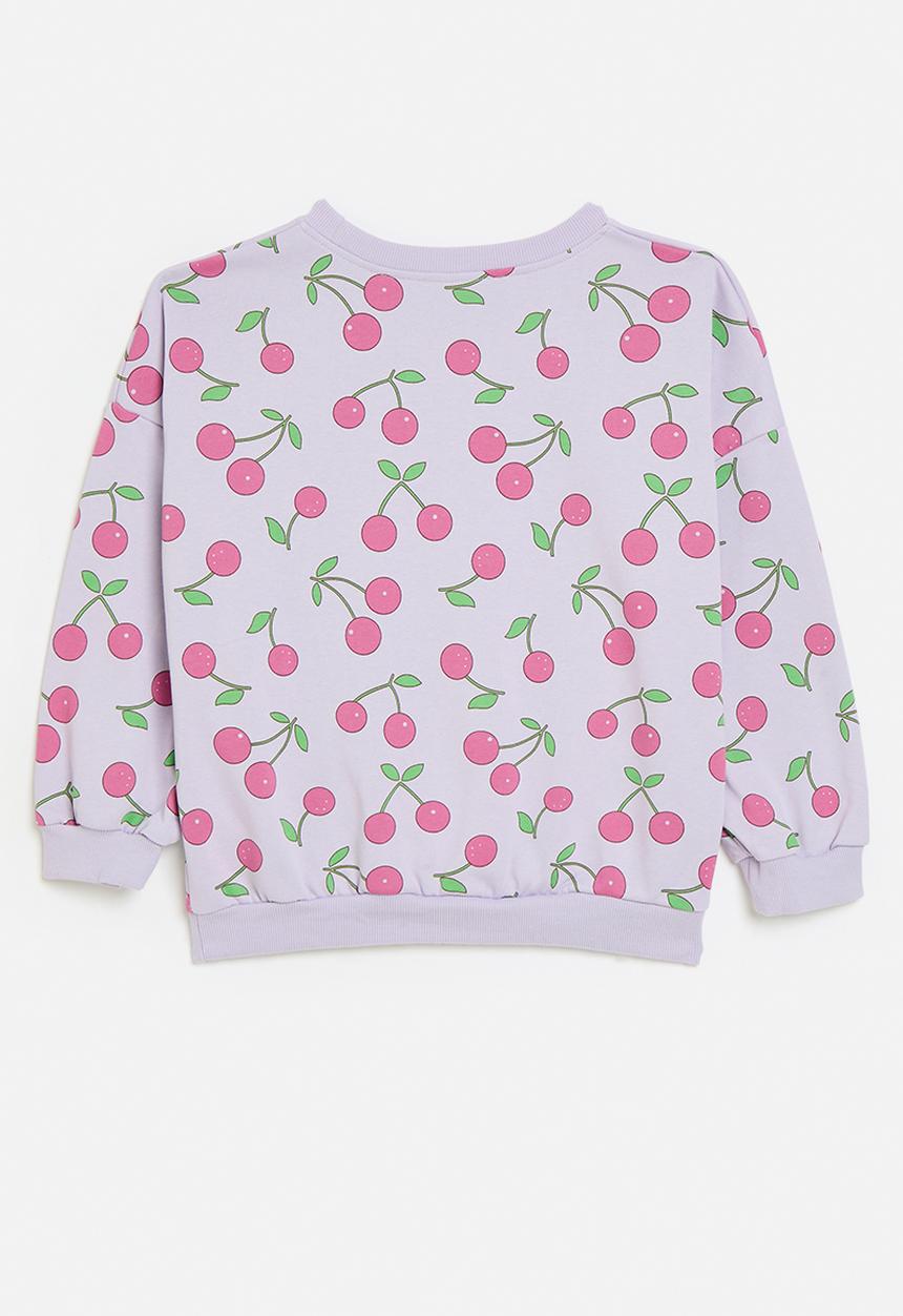 Pop Candy - Cherry print sweat top-lilac