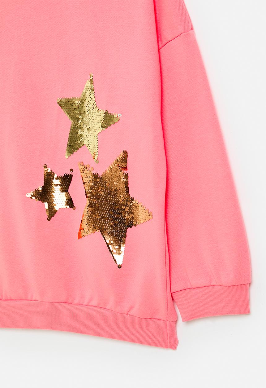 Pop Candy - Sequin applique sweat top-pink