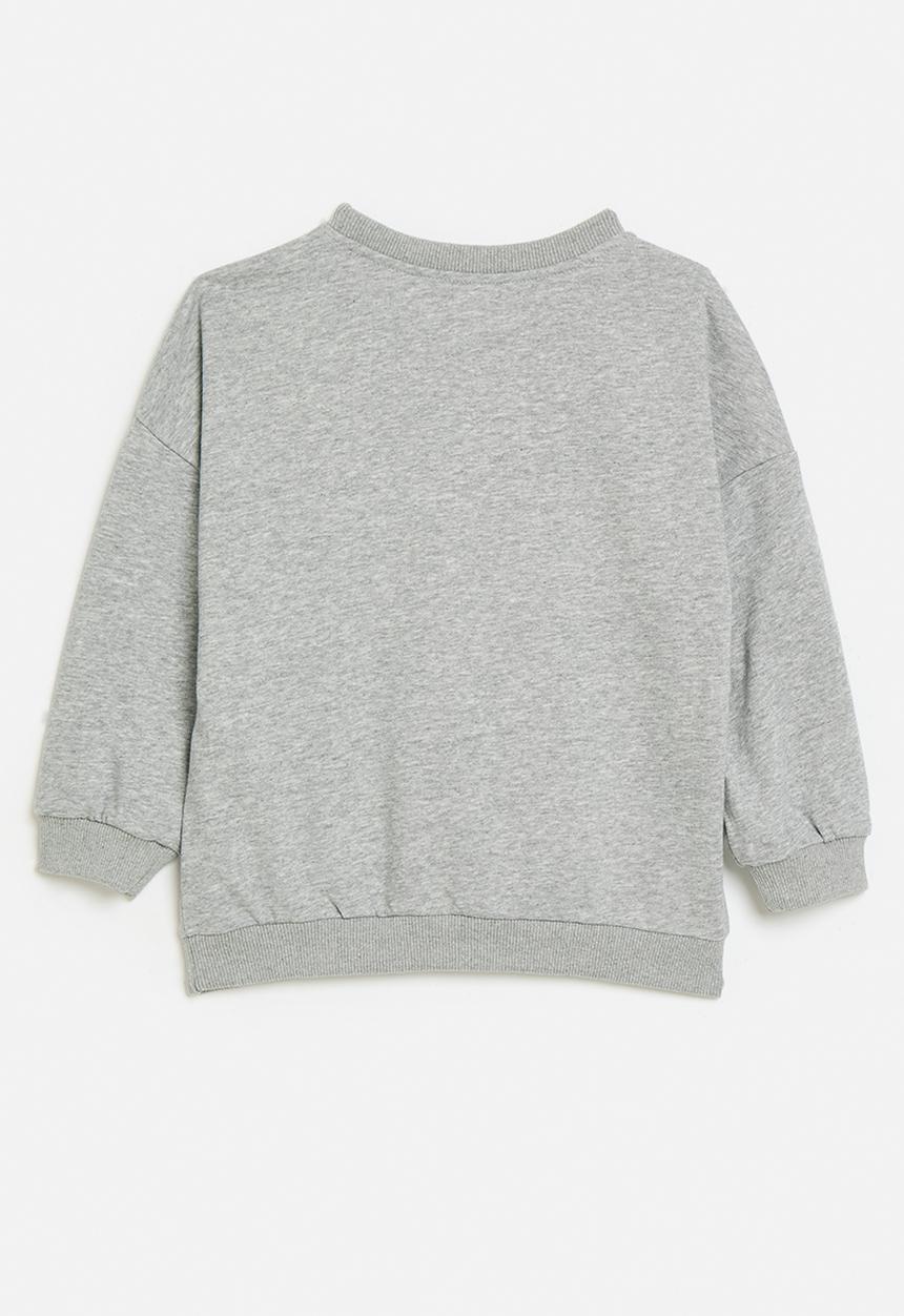 Pop Candy - Butterfly applique sweat top-grey