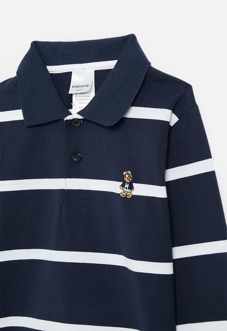 Pop Candy - Striped golfer - blue & white