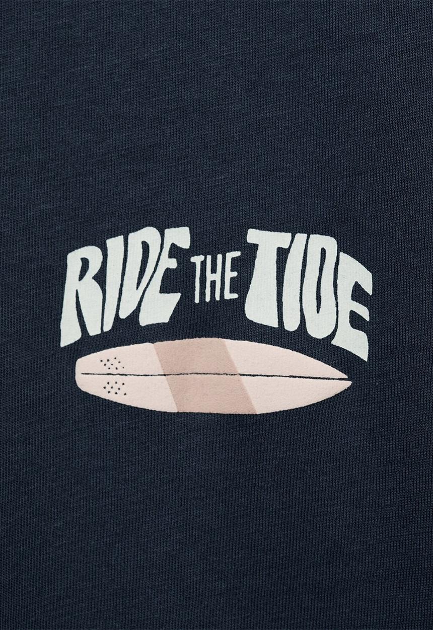 MANGO - T-shirt ridetide - navy