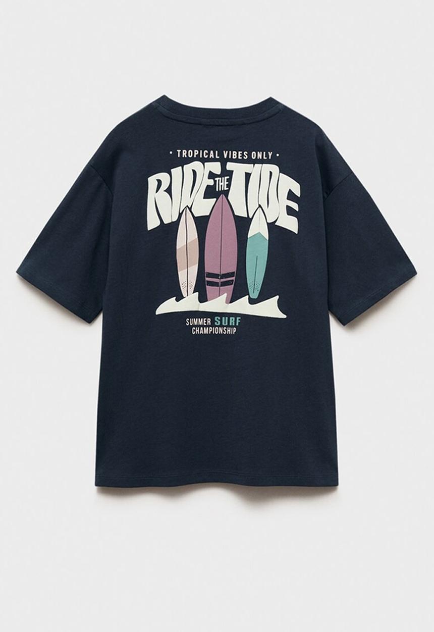 MANGO - T-shirt ridetide - navy
