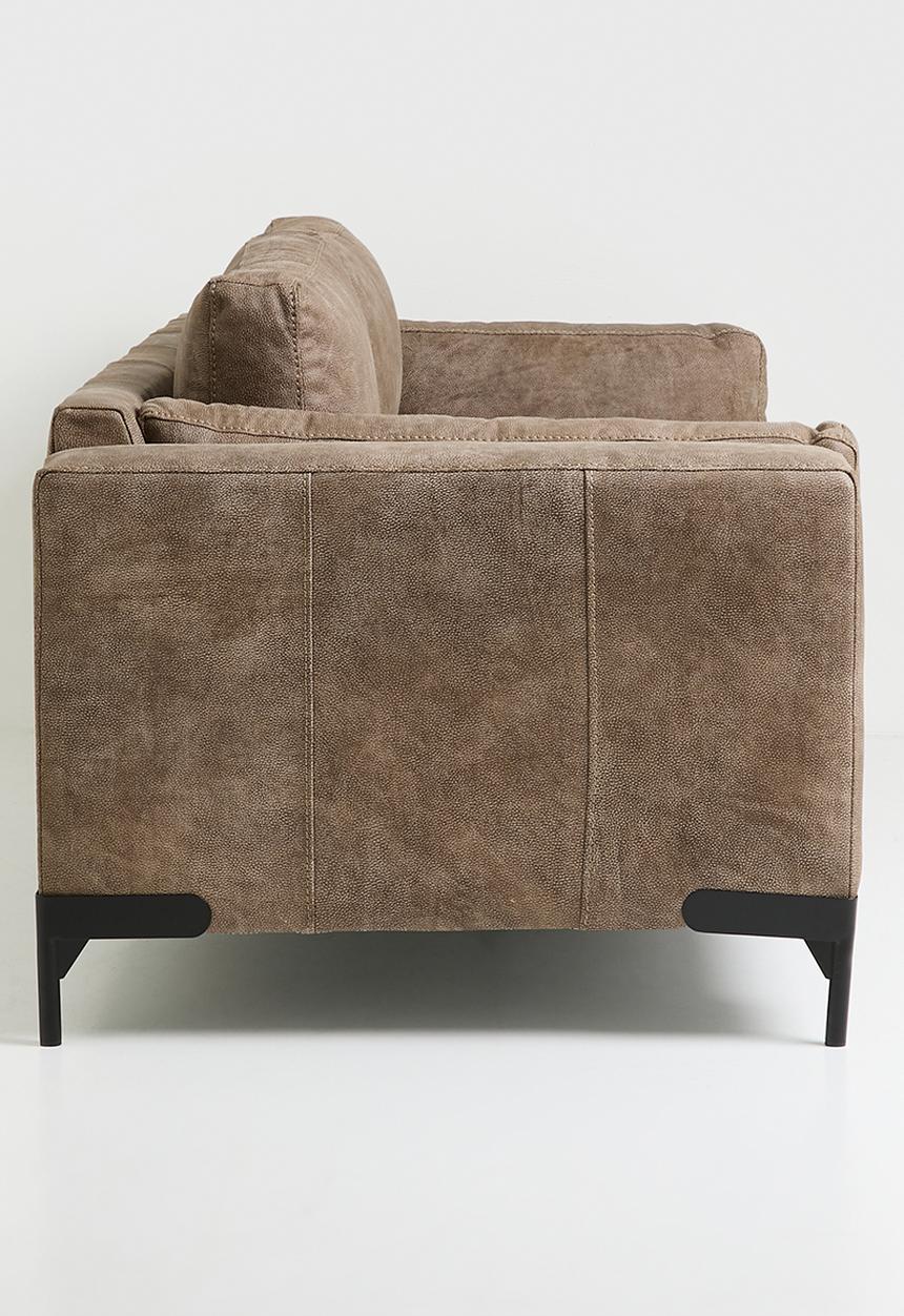 Sixth Floor - Pablo 3 seater genuine leather sofa - Stone