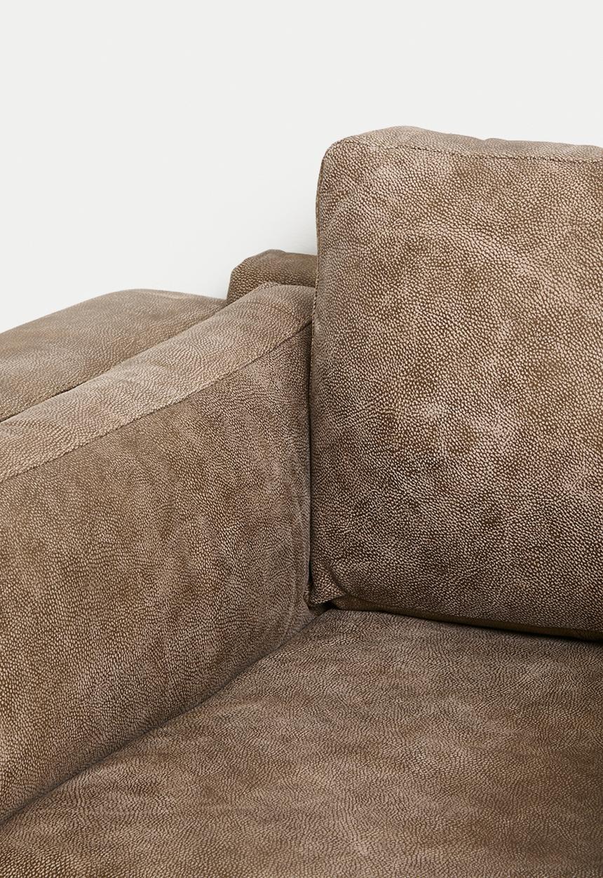 Sixth Floor - Pablo 3 seater genuine leather sofa - Stone