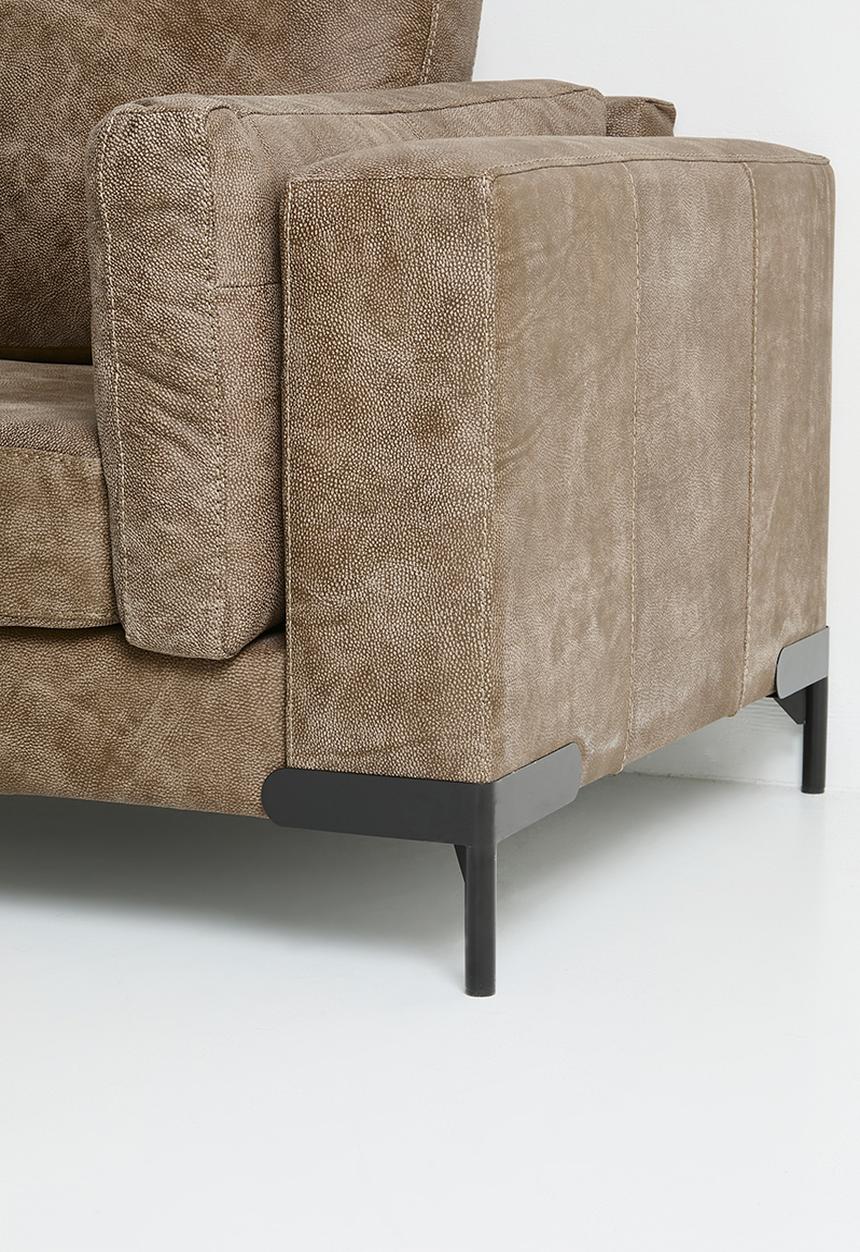 Sixth Floor - Pablo 3 seater genuine leather sofa - Stone