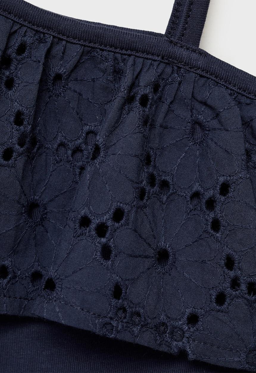 MANGO - T-shirt volanti - navy