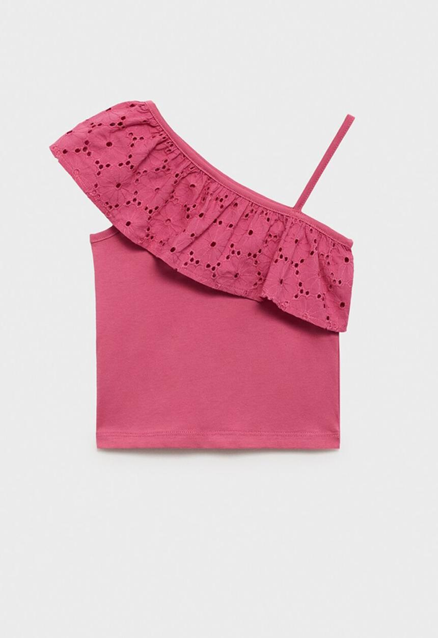 MANGO - T-shirt volanti - strawberry