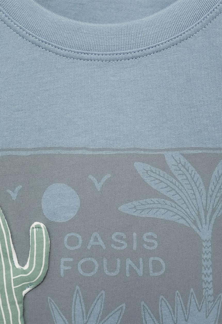 MANGO - T-shirt oasis - medium blue