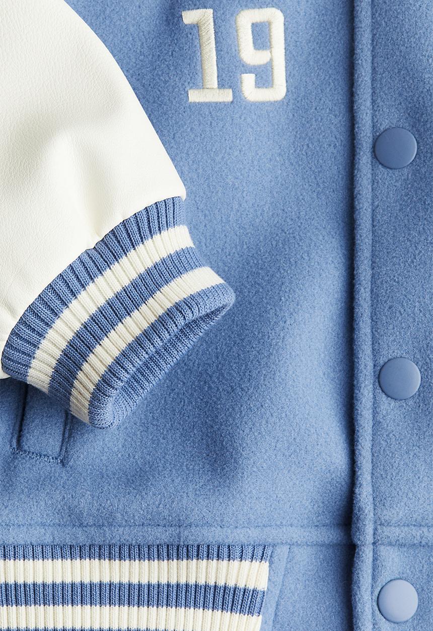 H&M - Padded baseball jacket - blue/n.y.c. club