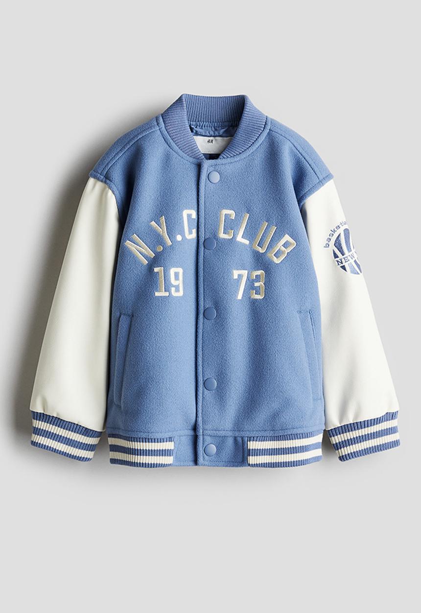 H&M - Padded baseball jacket - blue/n.y.c. club