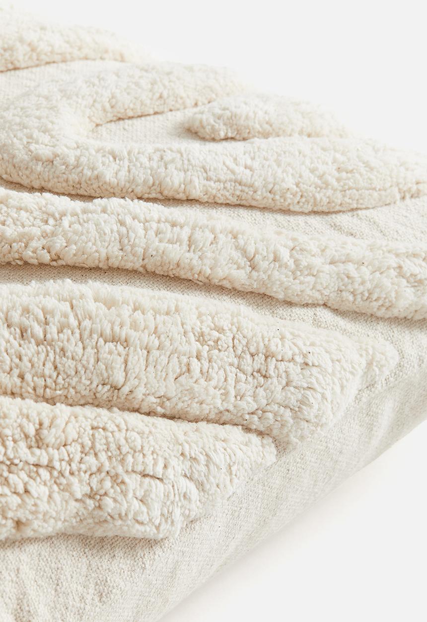 H&M - Patterned cotton cushion cover - cream 