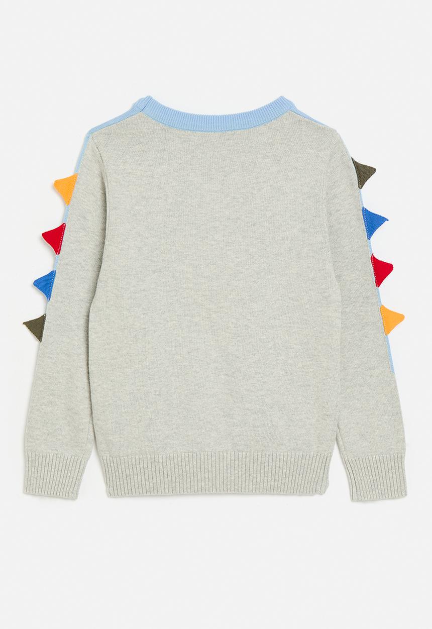Pop Candy - Crew neck jersey-light blue & grey